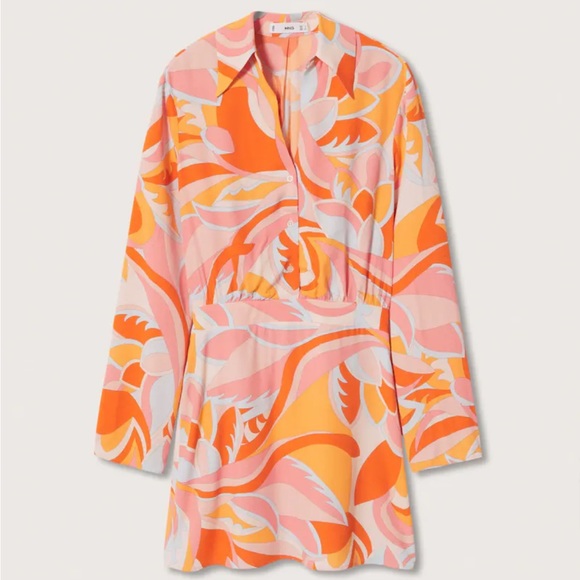 Mango Printed Flowy Dress Sz. M - Picture 1 of 13